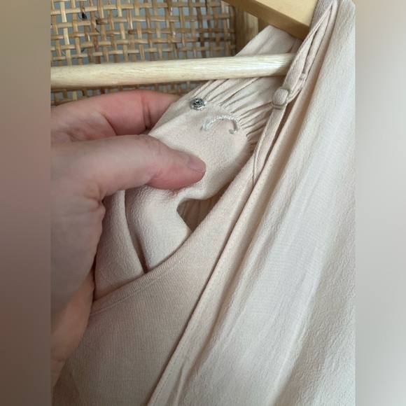 Anthropologie Cream Drapey Blouse with Tie Belt - Picture 8 of 12